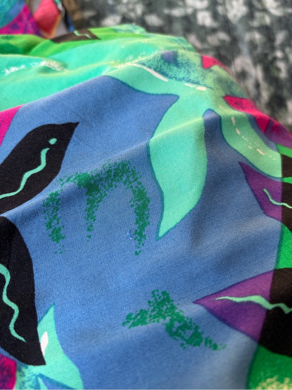 Vintage 80s/90s Chaus Colorful Abstract Floral Print Button Front Long Skirt - Picture 7 of 7